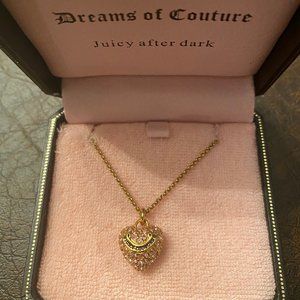 Pink Rhinestone Heart Necklace.